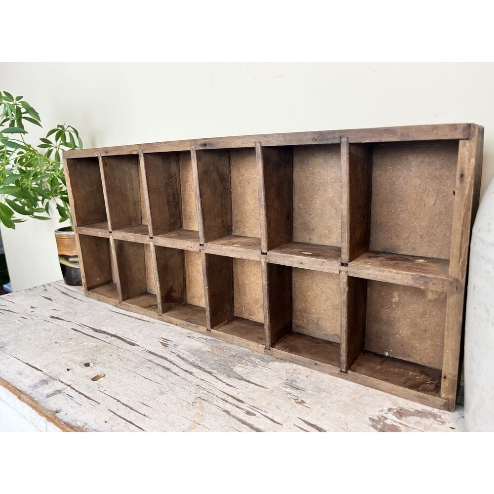 Vintage Wooden Curio Display Cabinet / Divider / Planter / Keepsakes 20” x 9”